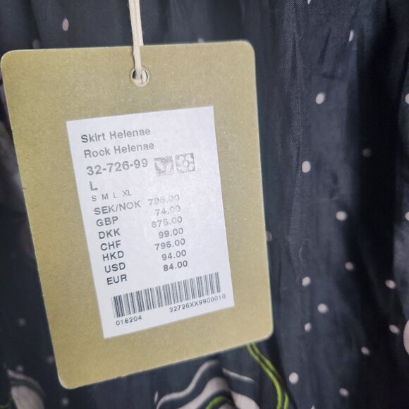 Gudrun Sjoden Helenae Skirt / Underskirt Floral & Dot Pattern Lagenlook Large - Picture 5 of 6